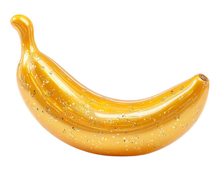 Golden Banana with Star Sprinkles Isolated Fruit Fantasy Tropical Food on transparent background