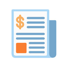 Poster - Invoice document flat design icon with dollar sign symbol