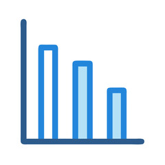 Poster - Downward trending bar chart on White Background illustration