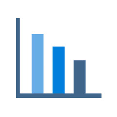 Poster - Bar graph with decreasing columns, business decline depiction design