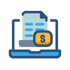 Poster - Online billing and payment on laptop graphic illustration