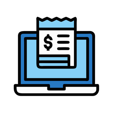 Online invoice payment system shown on a laptop computer