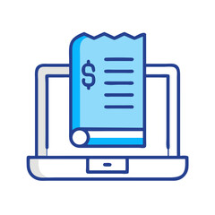 Poster - Online billing vector design concept on modern laptop