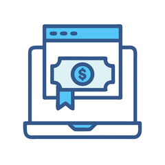 Poster - Digital currency concept icon on laptop display screen