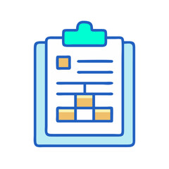 Poster - Stylized chart on clipboard displaying business structure and data