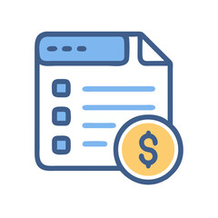 Poster - Financial report with currency coin flat vector illustration