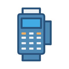Poster - Flat design of electronic payment terminal on a White Background
