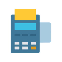 Poster - Minimalist Flat Design of a blue Point of Sale Terminal