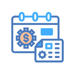 Poster - Financial planning calendar with document icon flat design