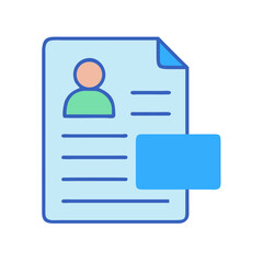 Poster - Simple profile document flat icon design on White Background