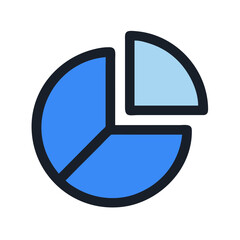 Poster - Blue and light blue pie chart on White Background
