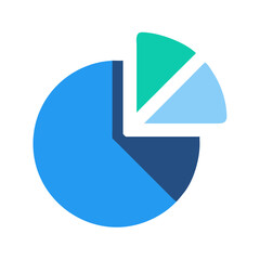 Poster - Simple pie chart illustration against White Background for infographics