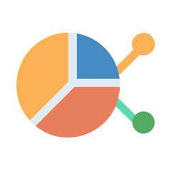 Poster - Simplified pie chart with connecting lines against White Background
