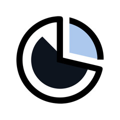 Poster - Simple pie chart illustration on White Background showing percentages