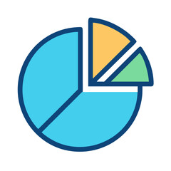 Poster - Colorful Pie Chart Showing Data Breakdown on White Background