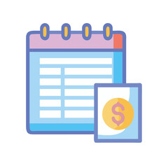 Poster - Calendar with income sheet vector icon for finance
