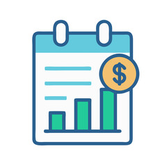Poster - Financial planning calendar with growth chart and dollar symbol