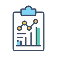 Poster - Business report clipboard showing financial growth in flat design