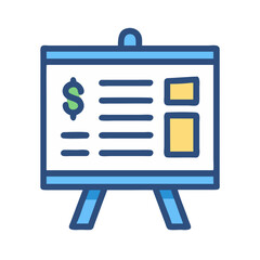 Poster - Financial report on presentation board in flat vector style