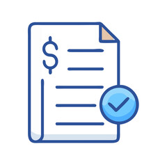Poster - Financial document approved illustration with tick circle icon overlay