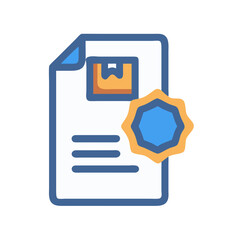 Poster - Certified delivery document icon, business shipment confirmation illustration