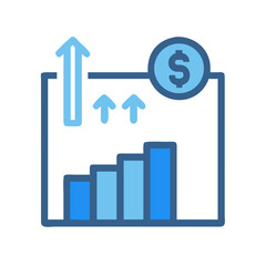 Poster - Financial growth chart with dollar sign and upward arrows
