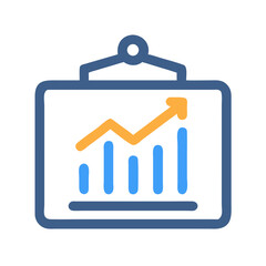 Poster - Rising business chart presentation against a White Background
