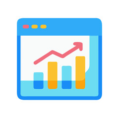Poster - Growing business graph inside a browser window icon