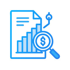 Poster - Financial analysis showing business growth with dollar sign magnifying glass