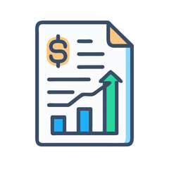 Poster - Financial report with growing charts and dollar sign icon