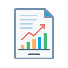 Poster - Flat design chart on file showing positive growth trend