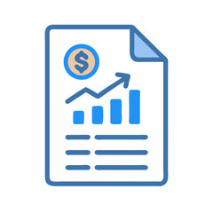 Poster - Financial report showing upward growth trend illustration icon