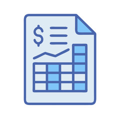 Poster - Financial report data sheet showing business growth icon