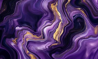 Poster - Abstract purple marble background with fluid shapes and swirls.
