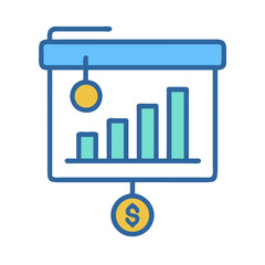 Poster - Stylized growth chart showing financial gain and profit increase