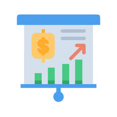 Poster - Presentation board showing financial growth and business success metrics