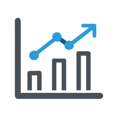 Poster - Rising bar graph displaying positive growth over time