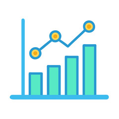 Poster - Simple line graph illustrating rising sales data trend
