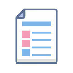 Poster - Isolated flat vector illustration of a document with content