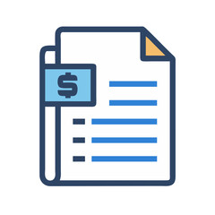 Poster - Stylized finance document with dollar sign on the side