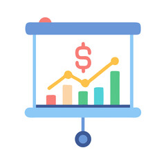 Poster - Stylized graph showing positive growth on a presentation screen