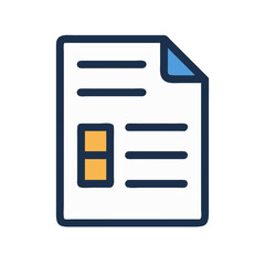 Poster - Simple document icon with blue border and corner fold