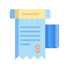 Poster - Invoice receipt icon with dollar sign flat design style
