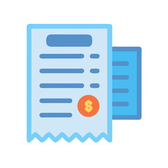 Poster - Receipt illustration depicting financial transactions and invoice details