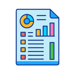 Poster - Illustrated data report showing business statistics and analysis