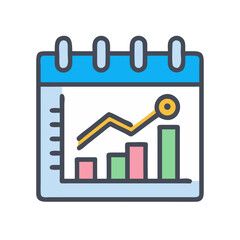 Poster - Calendar icon with a graph showing increasing financial trend