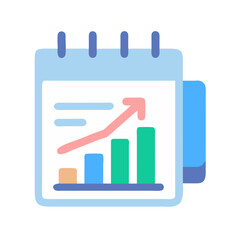 Poster - Growing business graph on calendar page, planning for growth