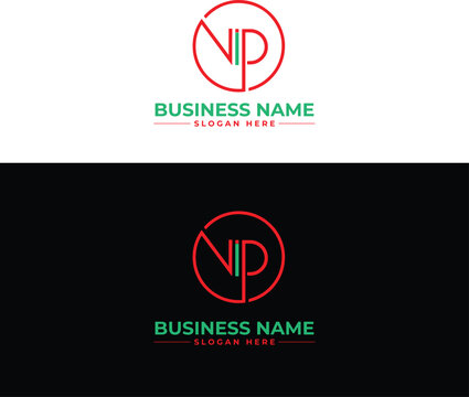 NIP and VIP  Business Logo Design in Red Circle