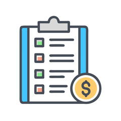 Poster - Iconic clipboard representing financial checklist management and success