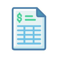 Poster - Stylized invoice illustration with money sign and data tables